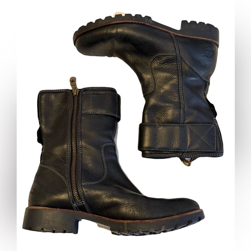 Timberland Waterproof Black Leather Heeled Boots size 9